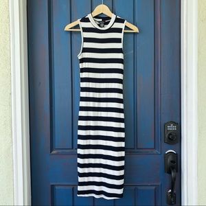 RUE 21 Mock Neck Midi Sleeveless Striped Dress